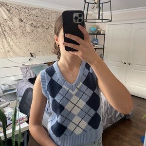 UK2LA Blue V-Neck Sweater